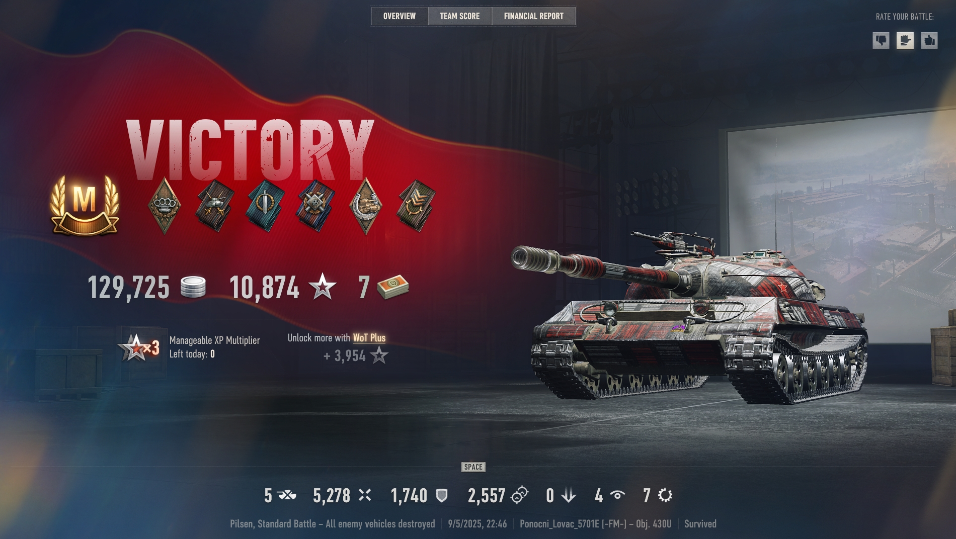 World Of Tanks – Ponocni_Lovac_5701E – Obj 430U – Ace Tanker – Pilsen
